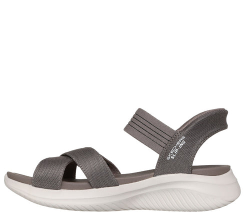 Sandale sport, dama, SKECHERS SLIP-INS ULTRA FLEX 3.0 NEVER BETTER 119975-DKTP gri, textil